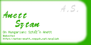 anett sztan business card